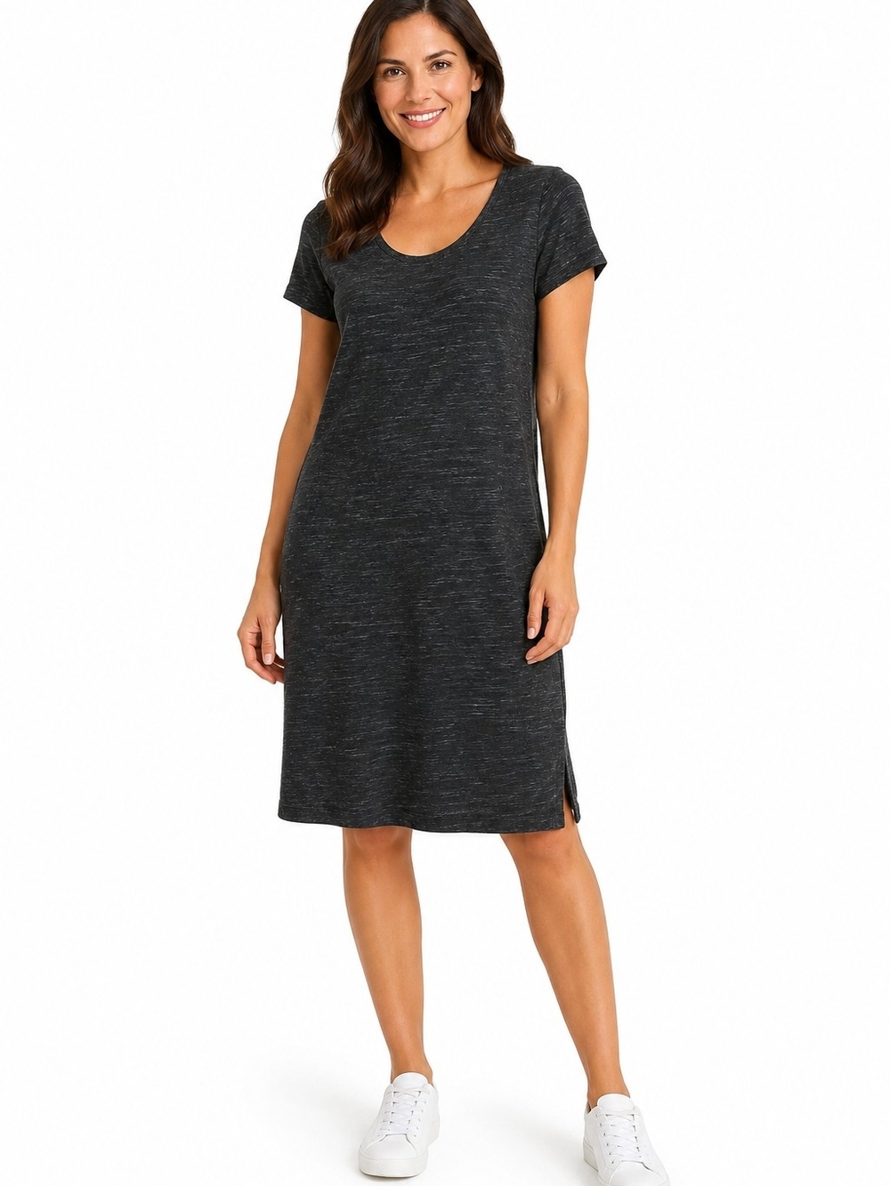J. Jill Charcoal Scoop-Neck Sleep Dress Wirh Pockets Women's Size M